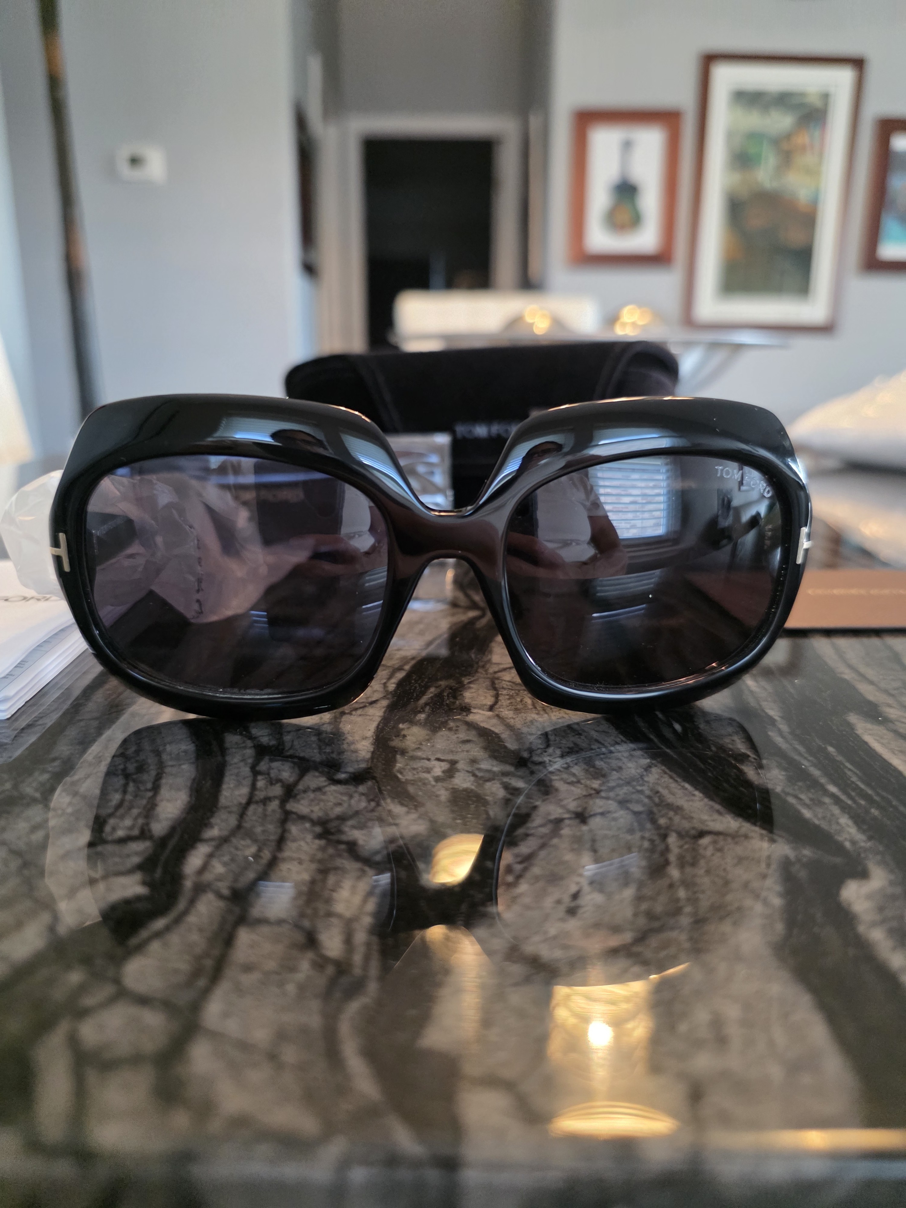 Nwt Tom Ford 1155 Oversized Black Sunglasses